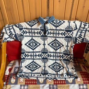 Denim Collar, Long Sleeve Vintage Shirt